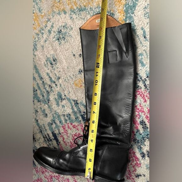 Equestrian Tall Leather Authentic Riding Boots Black 8 - Picture 9 of 12